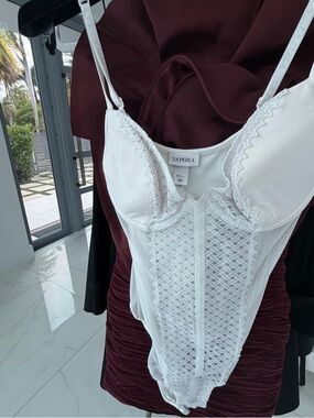 La Perla Ivory Lace Bodysuit with Sheer Insets